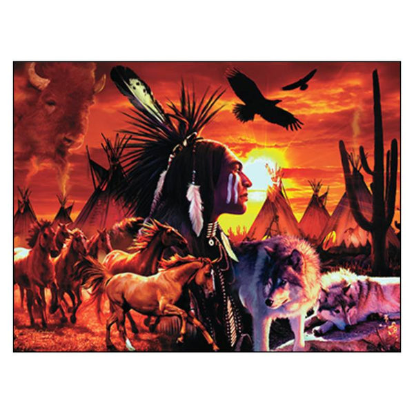 leanin tree indian brave with the wind at your back birthday card