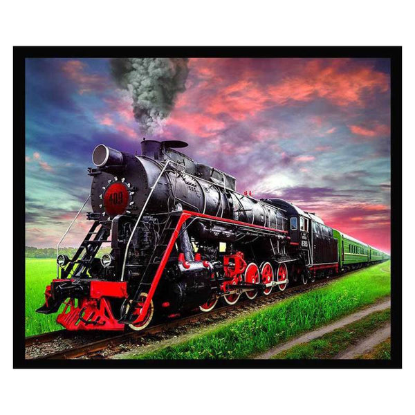 locomotive train fleece blanket