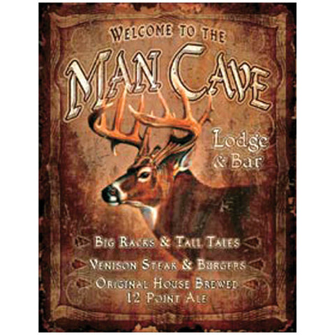 Man Cave Big Buck Deer Tin Sign