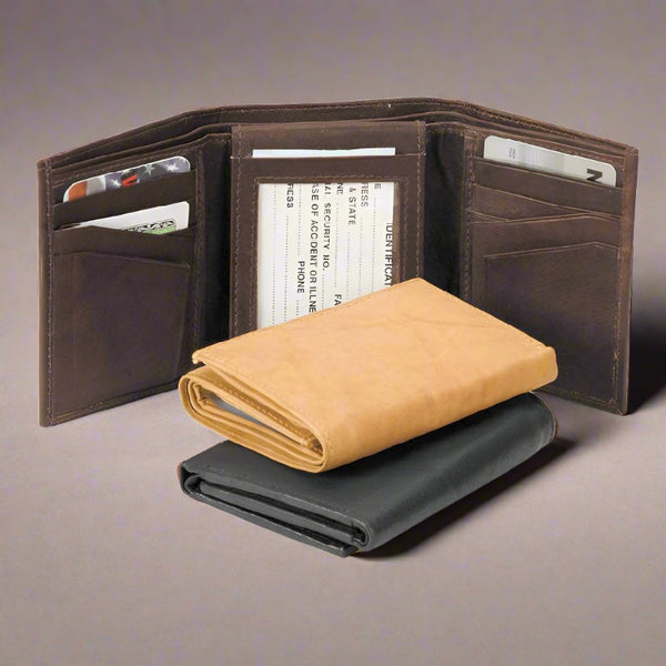 mens basic trifold leather wallet