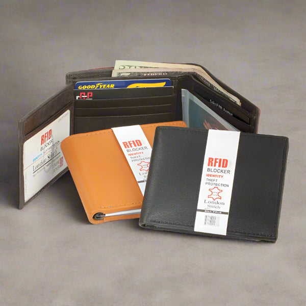 mens leather rfid blocker wallet