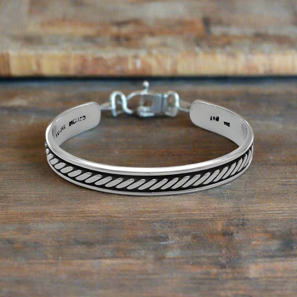 mens rope design cuff bracelet