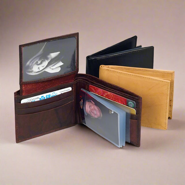 mens slimline leather bifold wallet