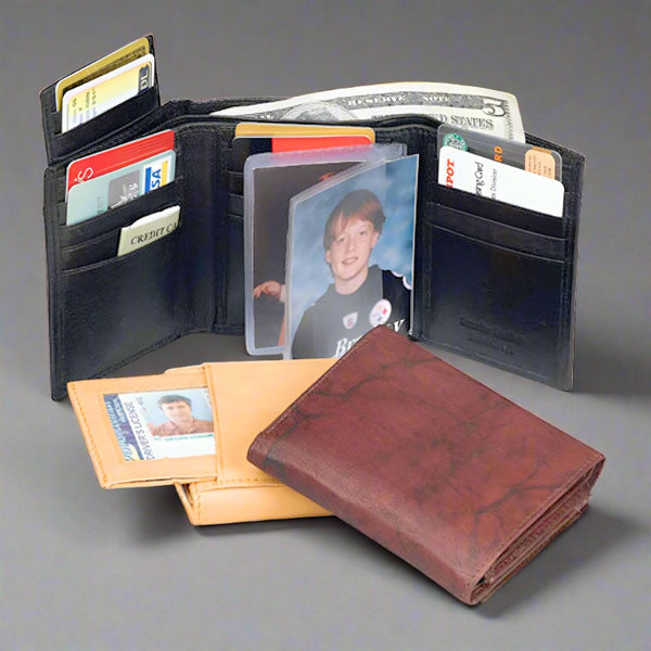 mens trifold leather wallet