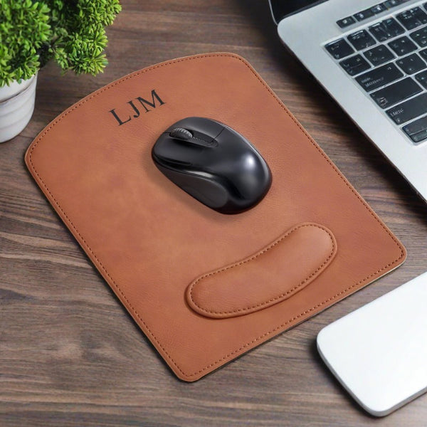 natural leatherette mouse pad