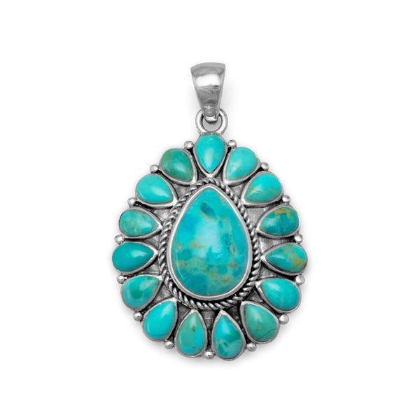 pear shaped turquoise necklace pendant