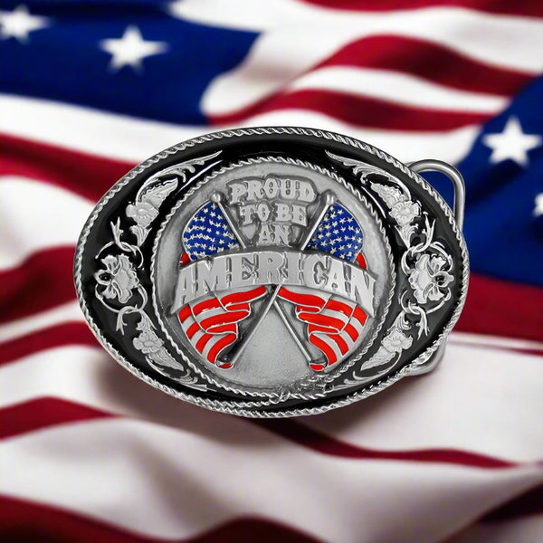proud to be an american belt buckle