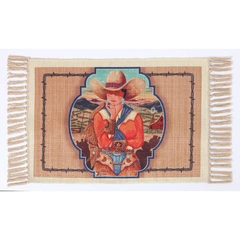 Ready To Ride Cowgirl Digital Print Placemat