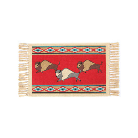 Red Buffalo Stencil Tapestry Placemat