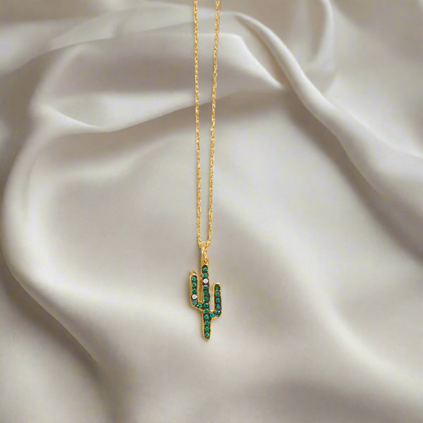saguaro cactus charm necklace