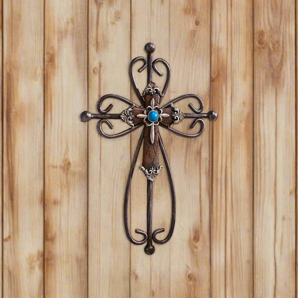 sculpted metal western wall cross