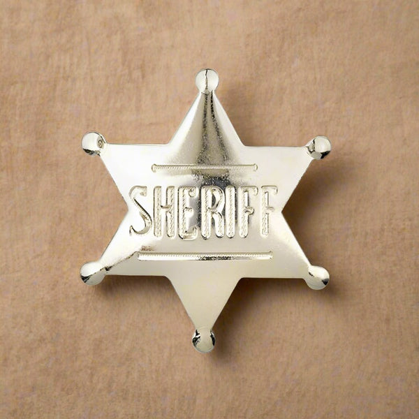 silver sheriff badge pin