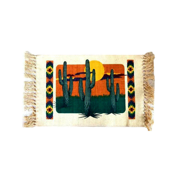 southwest cactus sunset stencil tapestry placemat