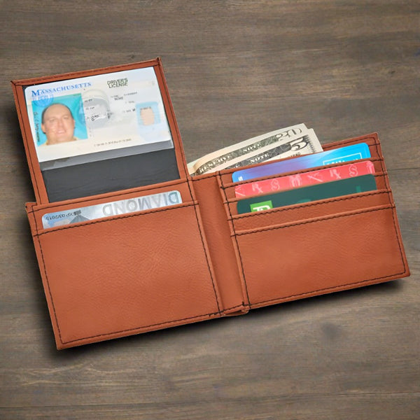 split bi fold credit card wallet