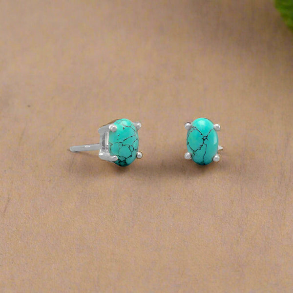 stabilized turquoise stud earrings