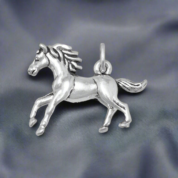 sterling silver trotting horse charm