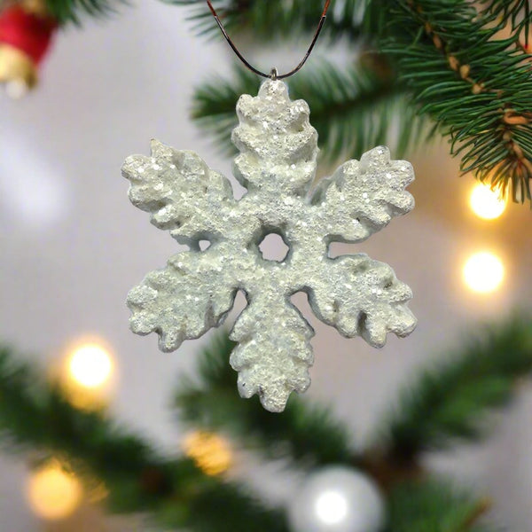 sugar crystal snowflake ornament