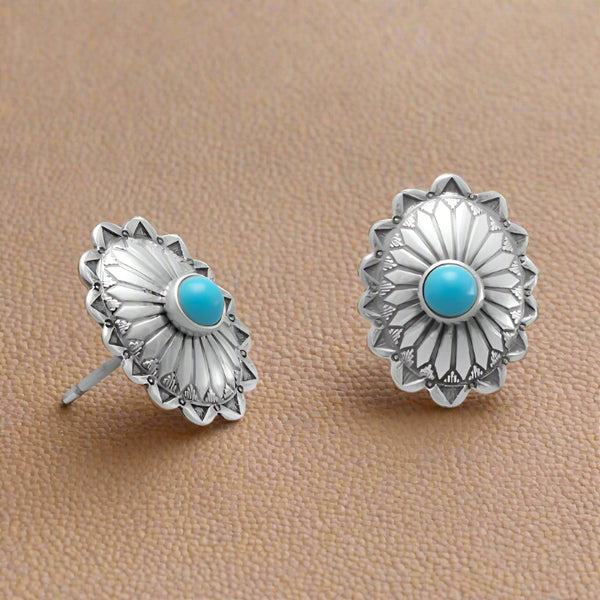 turquoise concho stud earrings