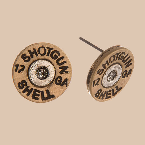 two tone shot shell post earrings