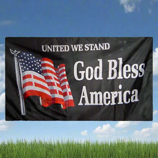 united we stand god bless america flag