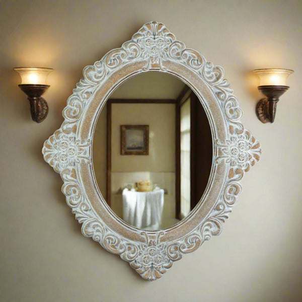 vintage amelia taupe wall mirror
