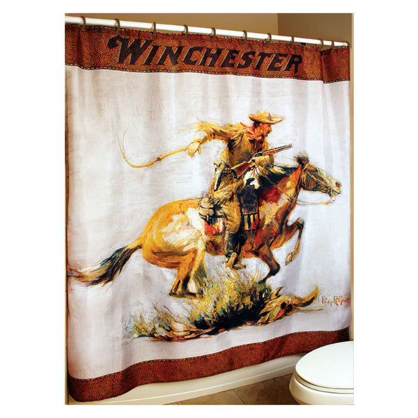 winchester horse and rider shower curtain