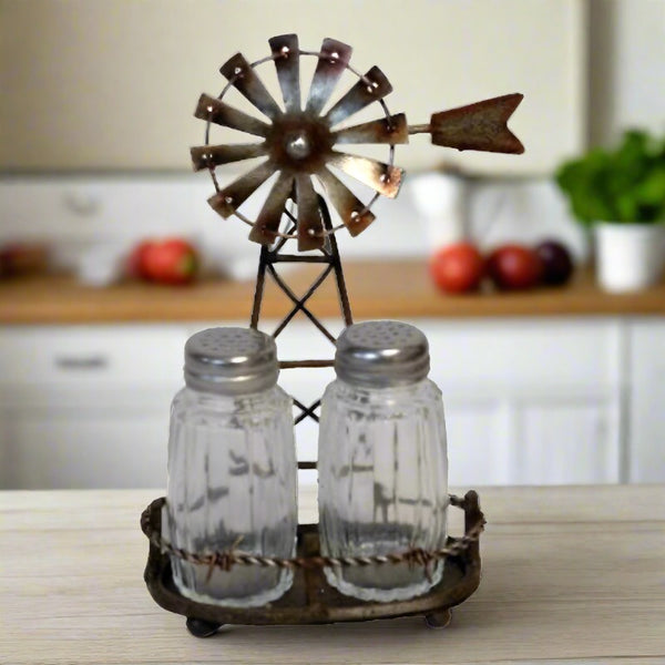 windmill salt and pepper shakers set