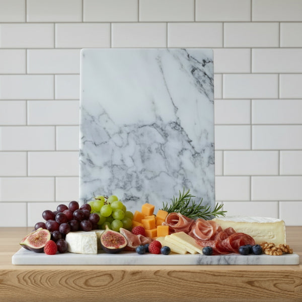 white marble charcuterie board
