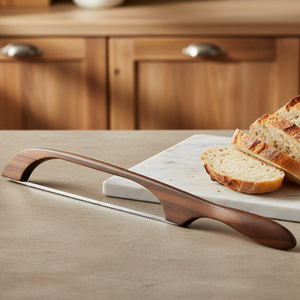 acacia wood bread knife
