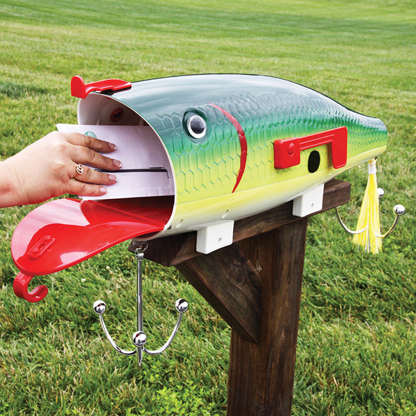 green shad fishing lure mailbox