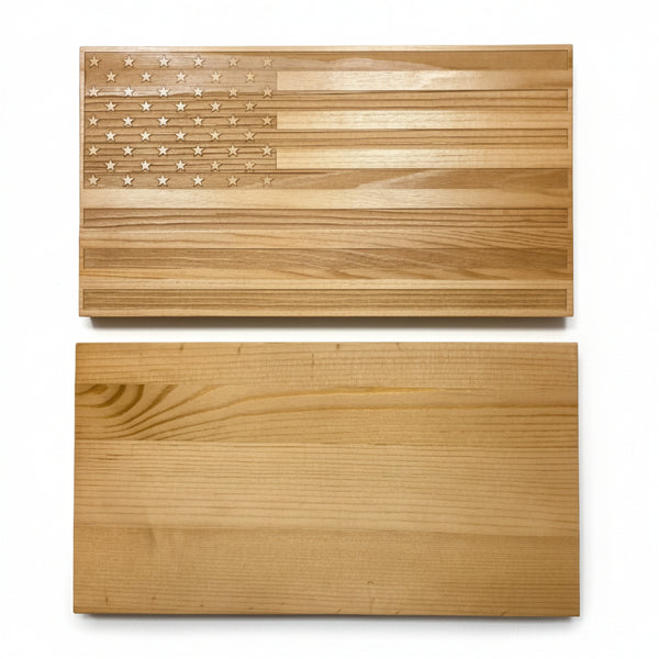 american flag wooden serving board