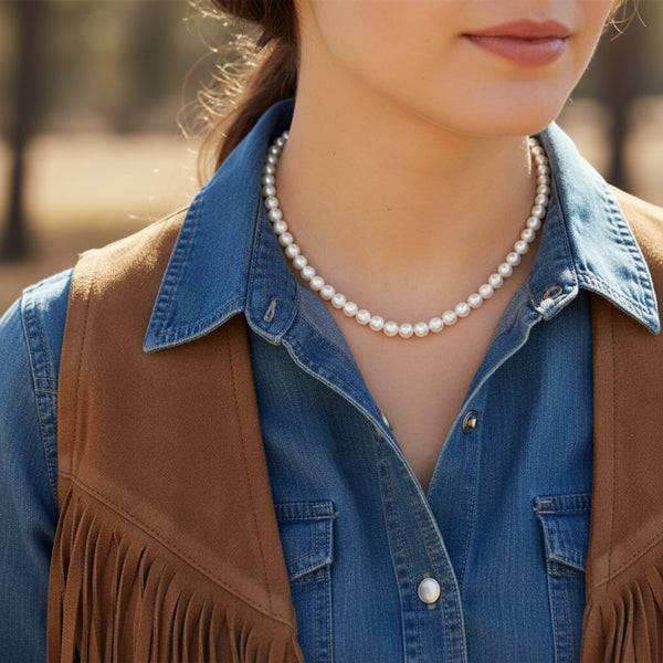 knotted cultured freshwater pearl necklace with 14k clasp