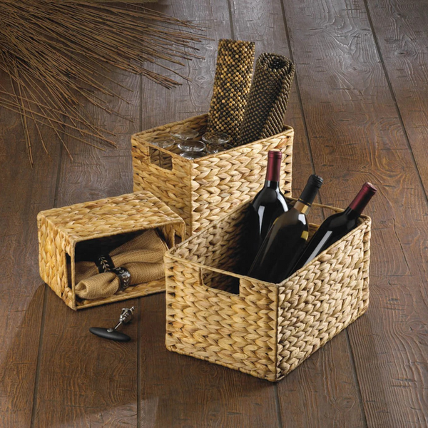 woven straw nesting baskets set of 3
