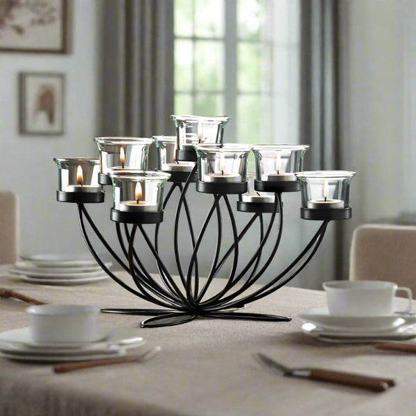 wrought iron bloom candle centerpiece