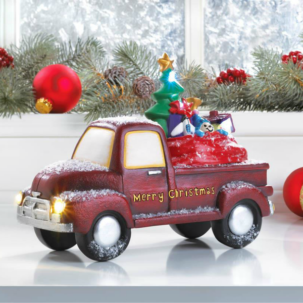 light up vintage red toy pickup truck