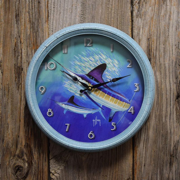 guy harvey marlin fishing wall clock