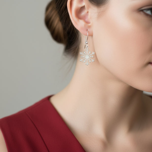 sterling silver snowflake earrings