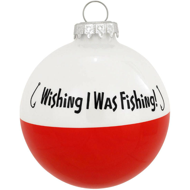 buck with fishing pole ornaments Wish I Was Fishing Bobber Ornament 1150409