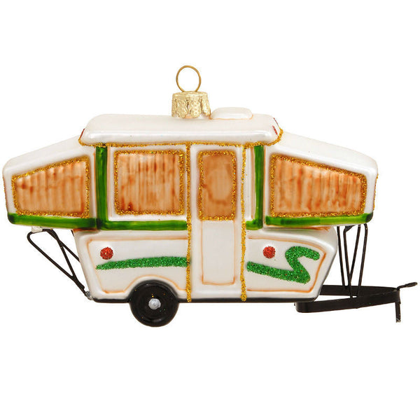 pop up camper glass ornament