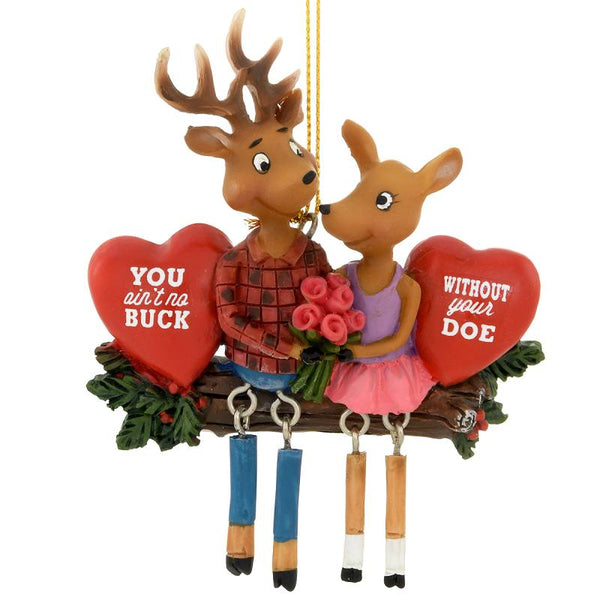 buck and doe deer ornament