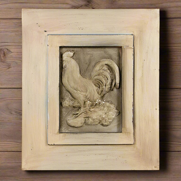 raised rooster wooden wall art