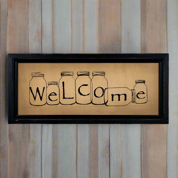 mason jar welcome stitchery