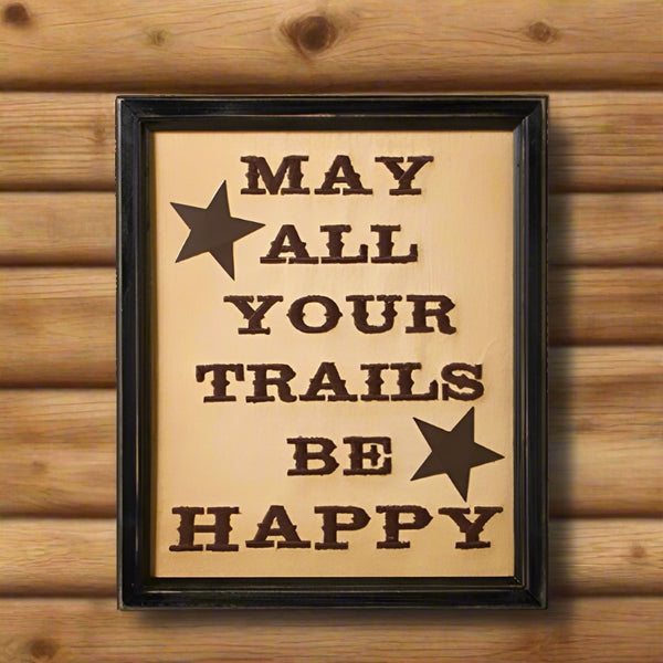 happy trails framed stitchery