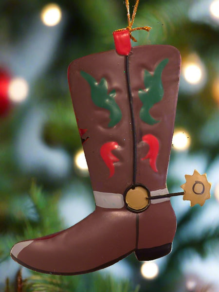 metal cowboy boot christmas ornaments