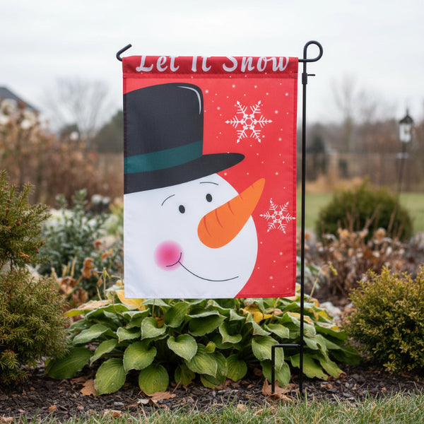 let it snow mini holiday garden flag