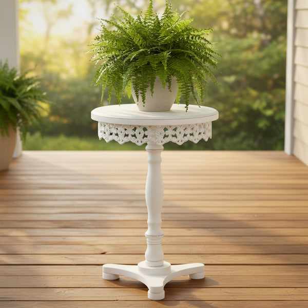 white french country pedestal table