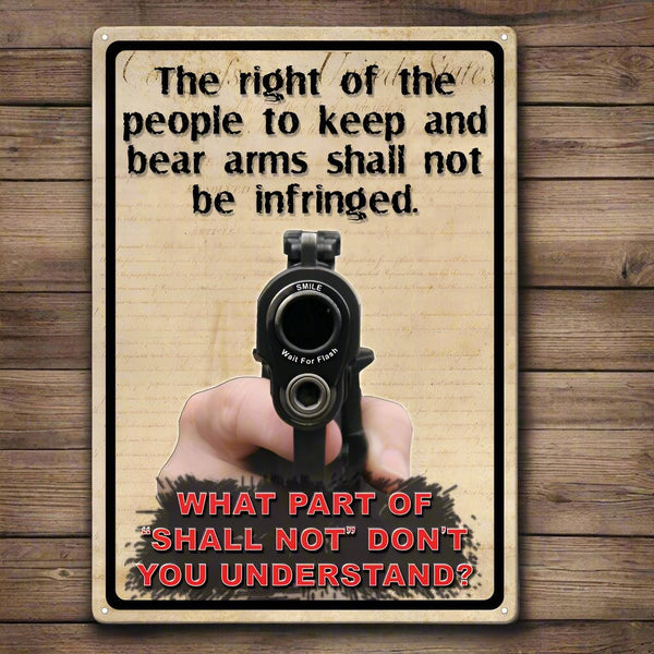 the right to keep and bear arms tin sign