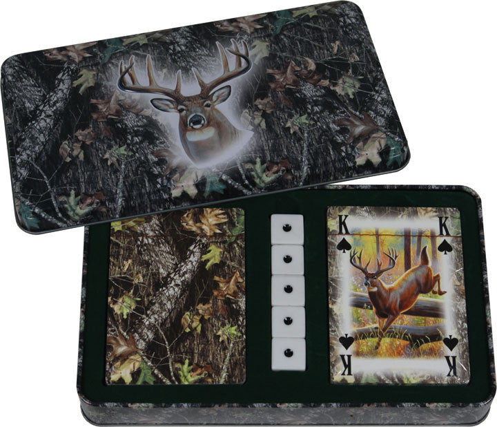 Mossy Oak Big Buck Deer Playing Cards & Dice Game Set