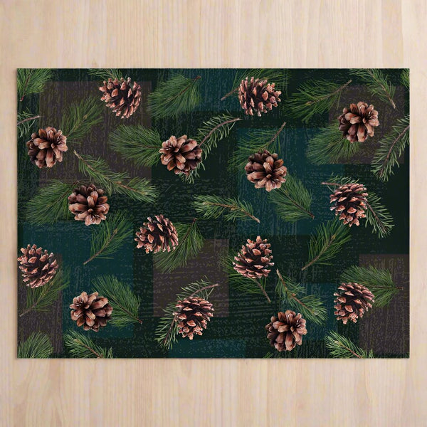 pinecone motif dish drying mat