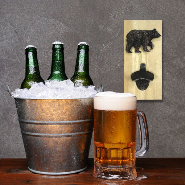 rustic bear bottle opener